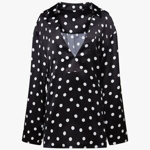 WeWoreWhat Black and White Polka Dot Mini Dress